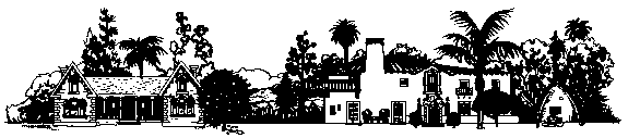 Drawing of the Homestead Museum's historic houses